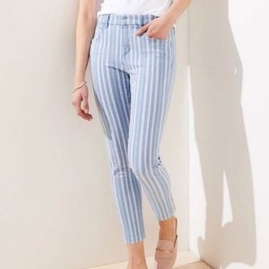NWT Loft Striped Modern Skinny Crop Pant